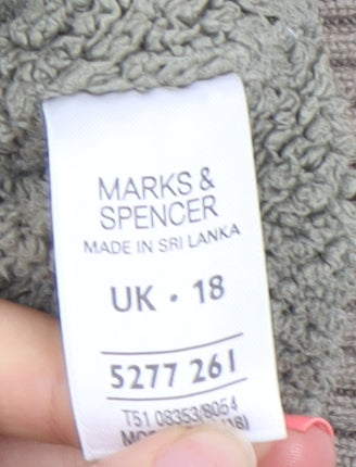Marks and Spencer Womens Beige Full Zip Hooded Sweatshirt UK 18