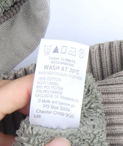 Marks and Spencer Womens Beige Full Zip Hooded Sweatshirt UK 18
