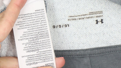 Under Armour Men's Grey Large Pullover Hoodie with Logo and Pockets