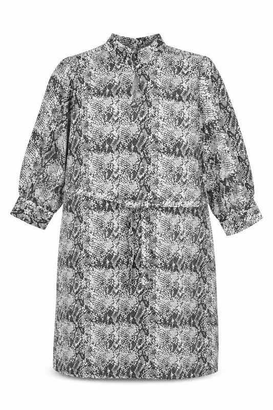 Next Women’s Black Snake Print High Neck Shift Dress UK 14