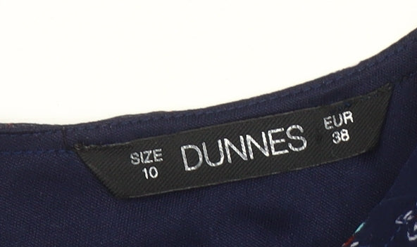 Dunnes Women’s Navy Floral Chiffon Tunic Blouse Size 10