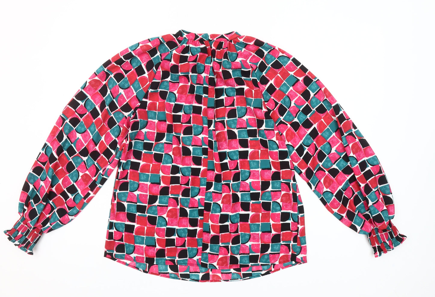 Gallery Women’s Multicoloured Geometric Long Sleeve Tunic Blouse Size 8