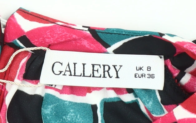 Gallery Women’s Multicoloured Geometric Long Sleeve Tunic Blouse Size 8