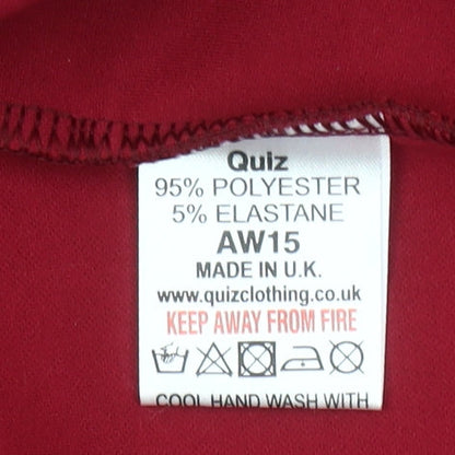 Quiz Women's Red Cropped Long Sleeve Open Front Blouse Size 12