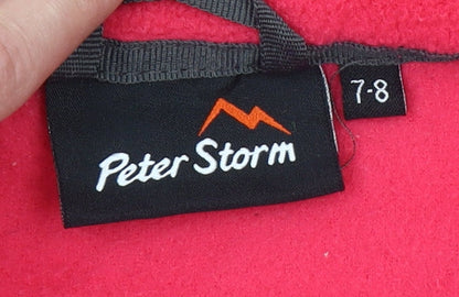 Peter Storm Girls Pink Fleece Full Zip Jacket 7-8 Years Lightweight Outdoor