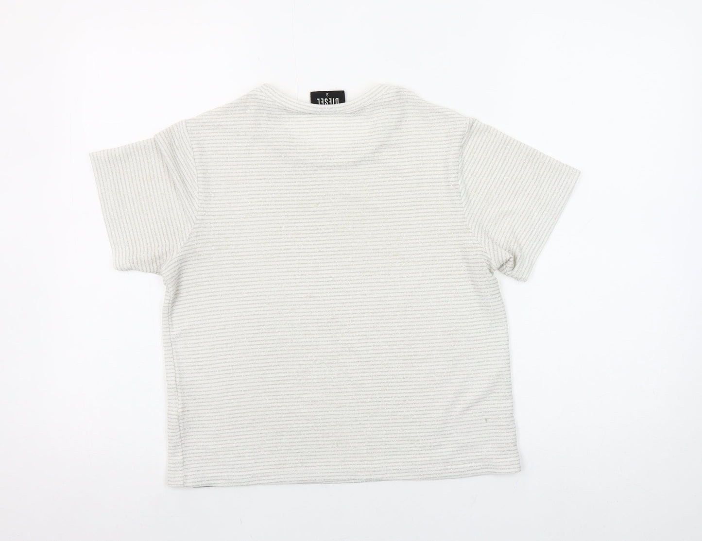 Womens UK Size S Diesel Ivory Basic T-Shirt
