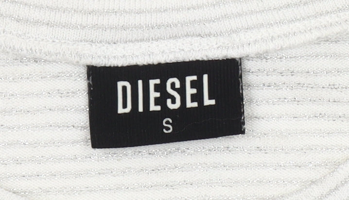 Womens UK Size S Diesel Ivory Basic T-Shirt