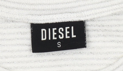 Womens UK Size S Diesel Ivory Basic T-Shirt