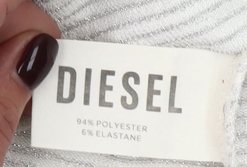 Womens UK Size S Diesel Ivory Basic T-Shirt