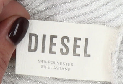 Womens UK Size S Diesel Ivory Basic T-Shirt