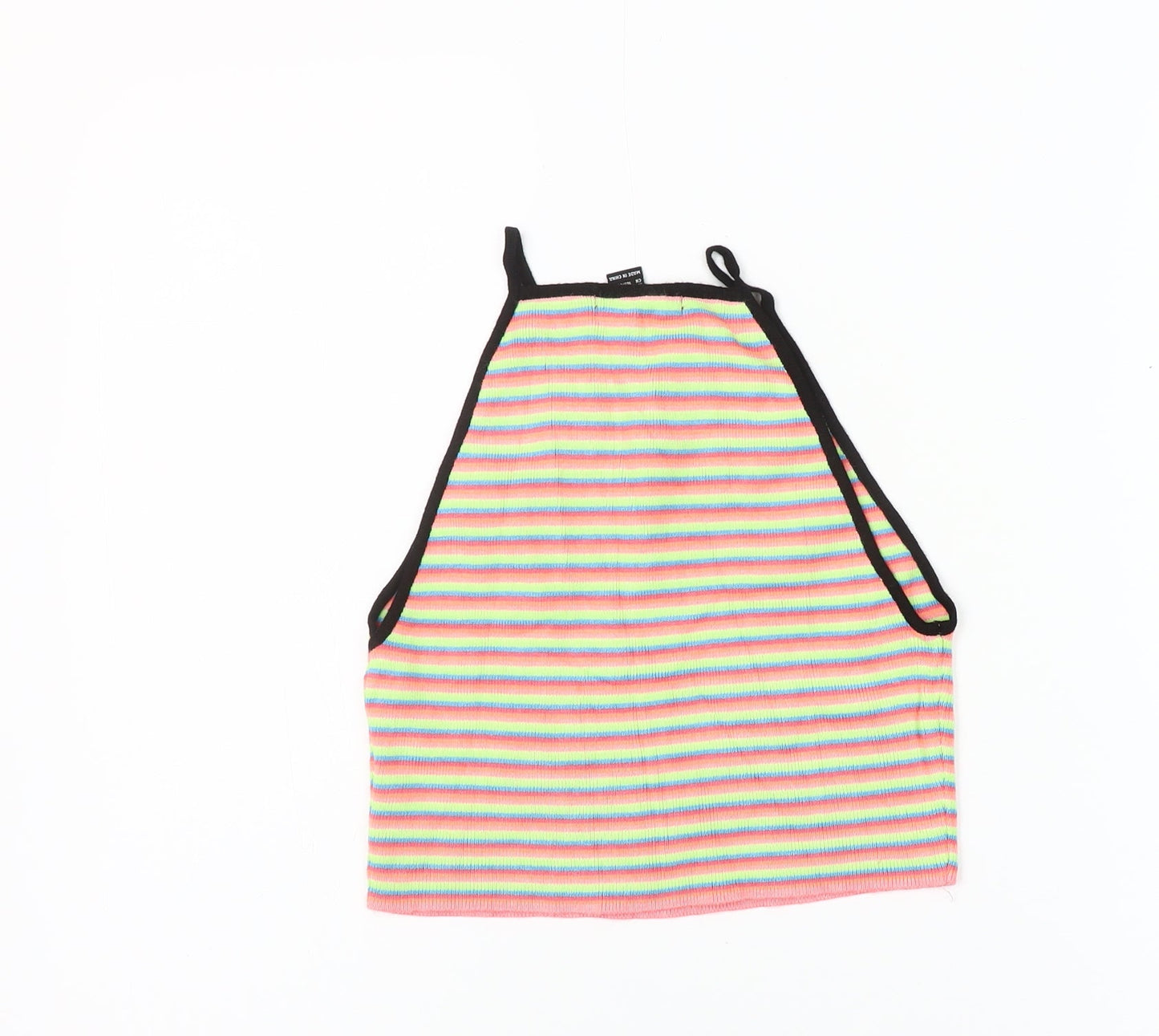 Forever 21 Women’s Multicoloured Striped Cropped Halter Tank Top M