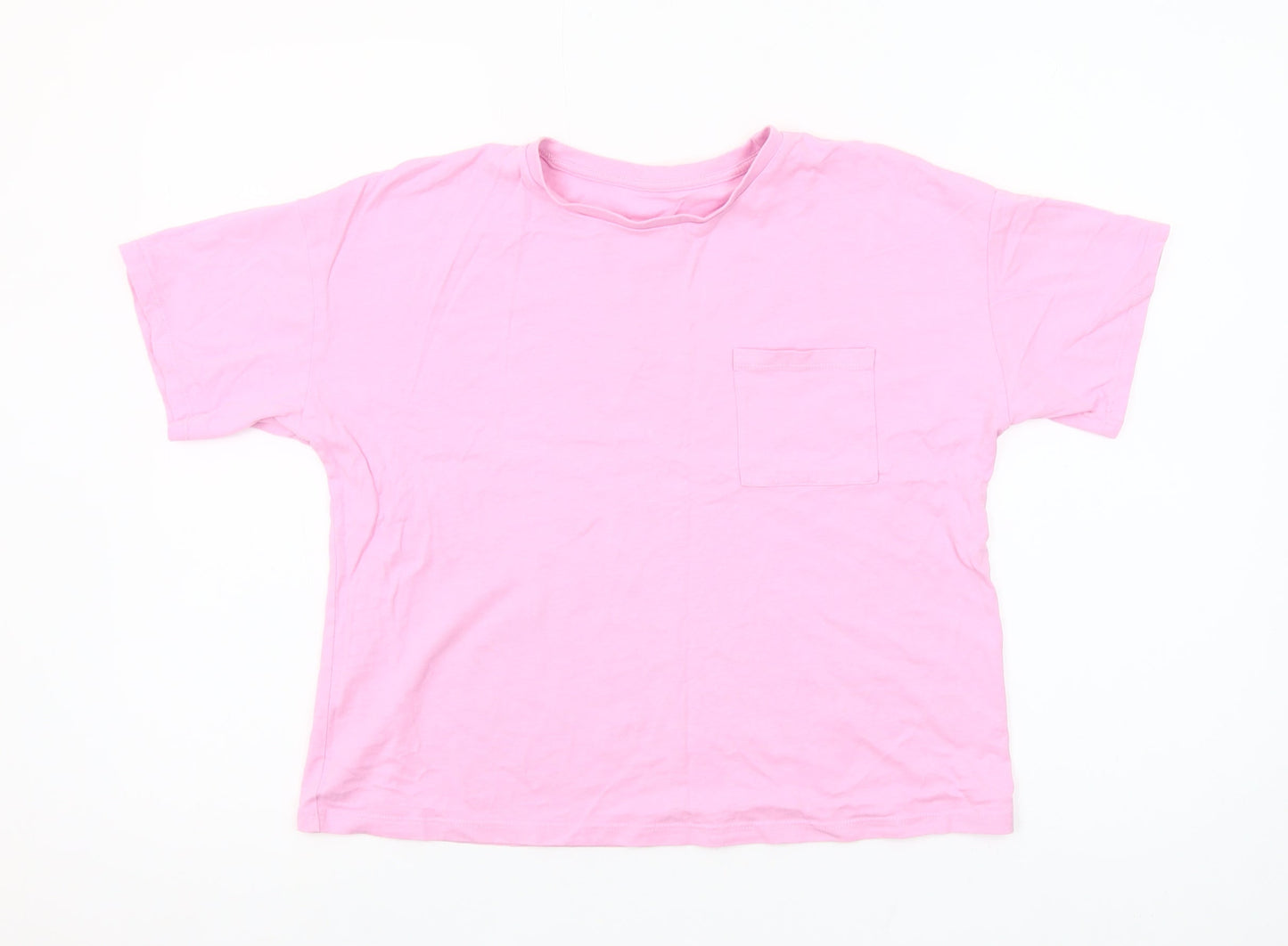 Dunnes Stores Womens Pink Short Sleeve Cotton Crew Neck T-Shirt Size M