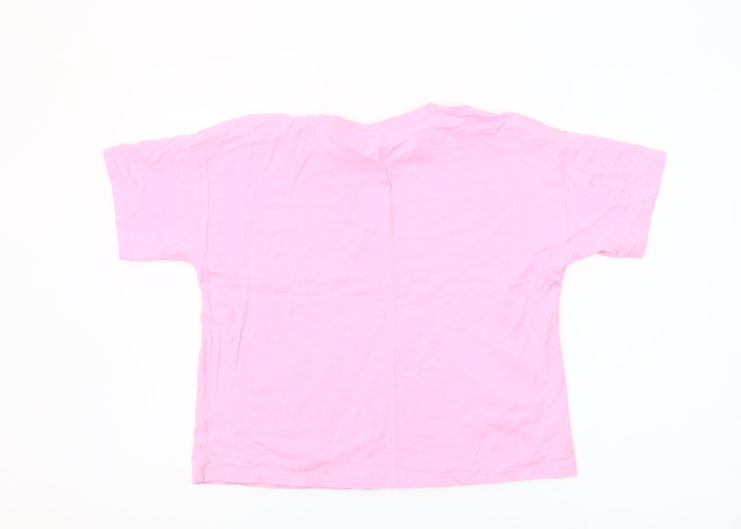 Dunnes Stores Womens Pink Short Sleeve Cotton Crew Neck T-Shirt Size M