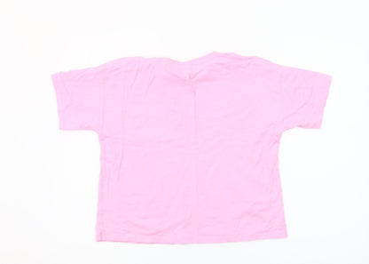 Dunnes Stores Womens Pink Short Sleeve Cotton Crew Neck T-Shirt Size M