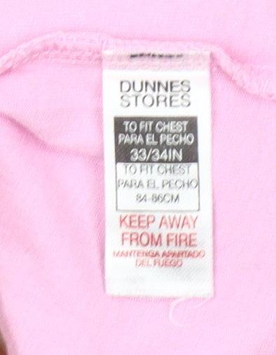 Dunnes Stores Womens Pink Short Sleeve Cotton Crew Neck T-Shirt Size M