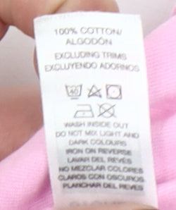 Dunnes Stores Womens Pink Short Sleeve Cotton Crew Neck T-Shirt Size M