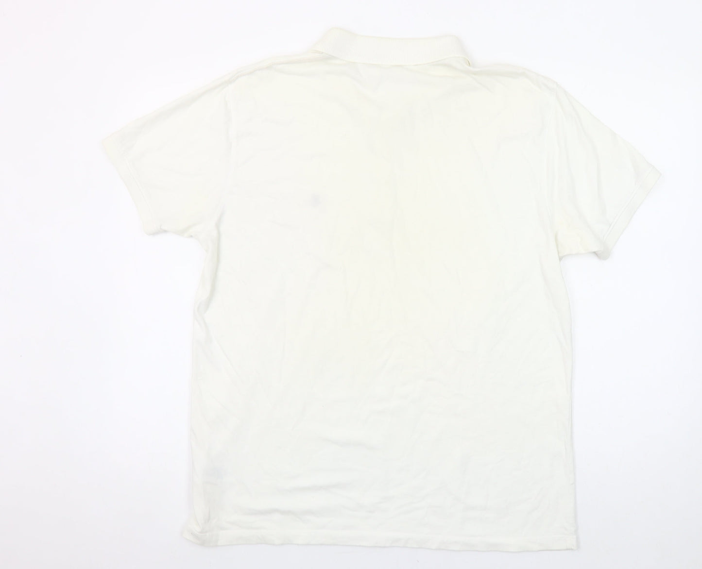 French Connection Men's Ivory Cotton Polo Shirt Size L