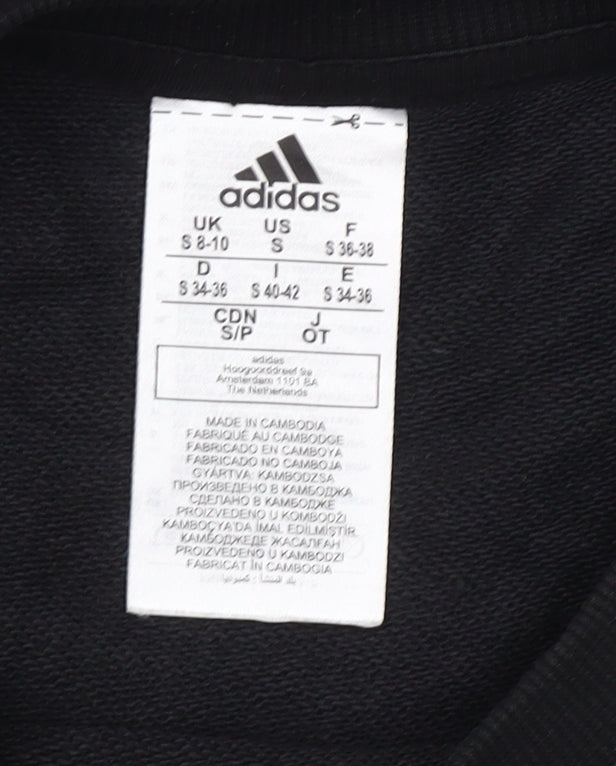 Adidas Women's Black Crew Neck Pullover Sweatshirt Size S 8-10