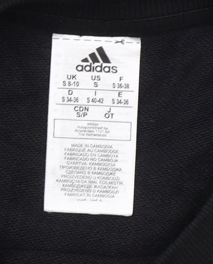 Adidas Women's Black Crew Neck Pullover Sweatshirt Size S 8-10