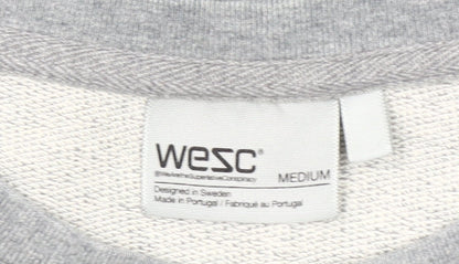 WESC Women's Grey Cotton Pullover Sweatshirt Size M Aztec Pocket