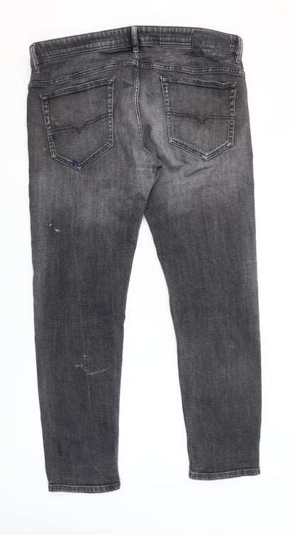 Diesel Thavar Grey Slim Fit Men's Jeans Size 36 Stone Wash