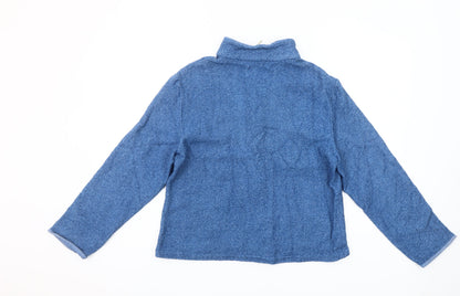 Brandtex Women Blue Size 14 Full Zip Embellished Fleece Jacket