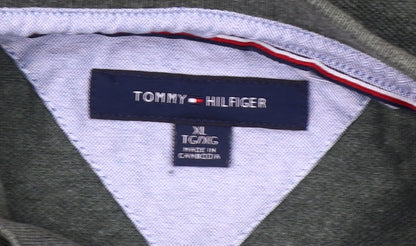 Tommy Hilfiger Men’s Green Cotton Polo Shirt XL Short Sleeve Classic Fit