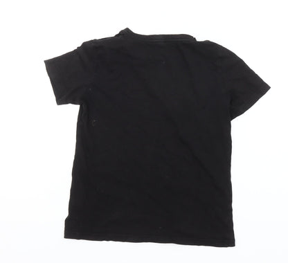 Puma Girls Black Logo Graphic T-Shirt 10-11 Years Short Sleeve Casual Top