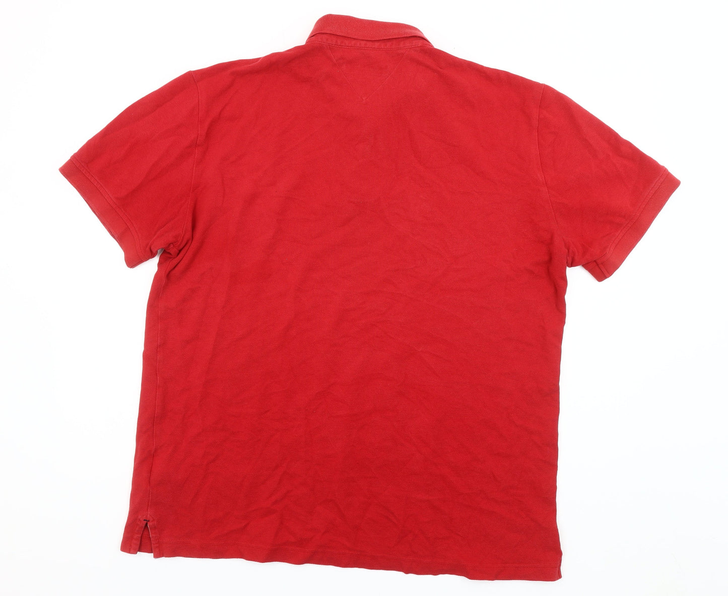 Tommy Hilfiger Men's Red Cotton Short Sleeve Polo Shirt XL