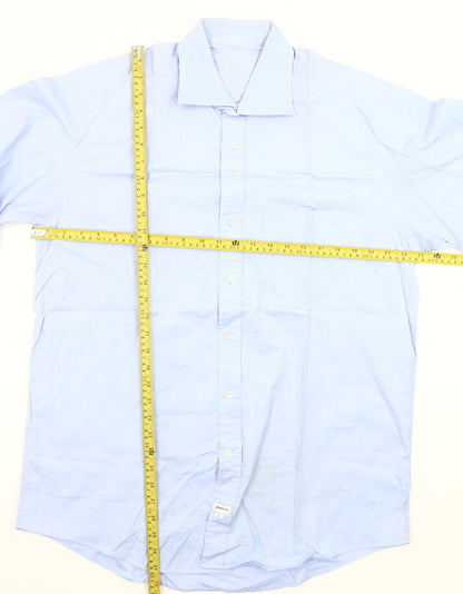 Gentiluomo Men's Blue 42 Regular Fit Long Sleeve Formal Dress Shirt