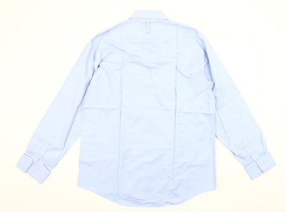 Gentiluomo Men's Blue 42 Regular Fit Long Sleeve Formal Dress Shirt