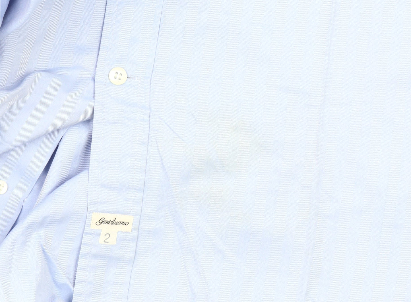 Gentiluomo Men's Blue 42 Regular Fit Long Sleeve Formal Dress Shirt