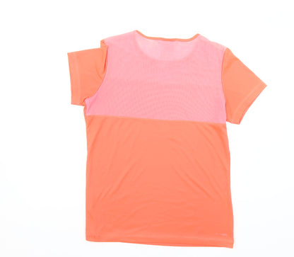 Reebok Women Orange Activewear Slim Fit T-Shirt Size L