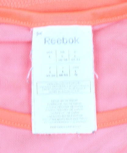 Reebok Women Orange Activewear Slim Fit T-Shirt Size L