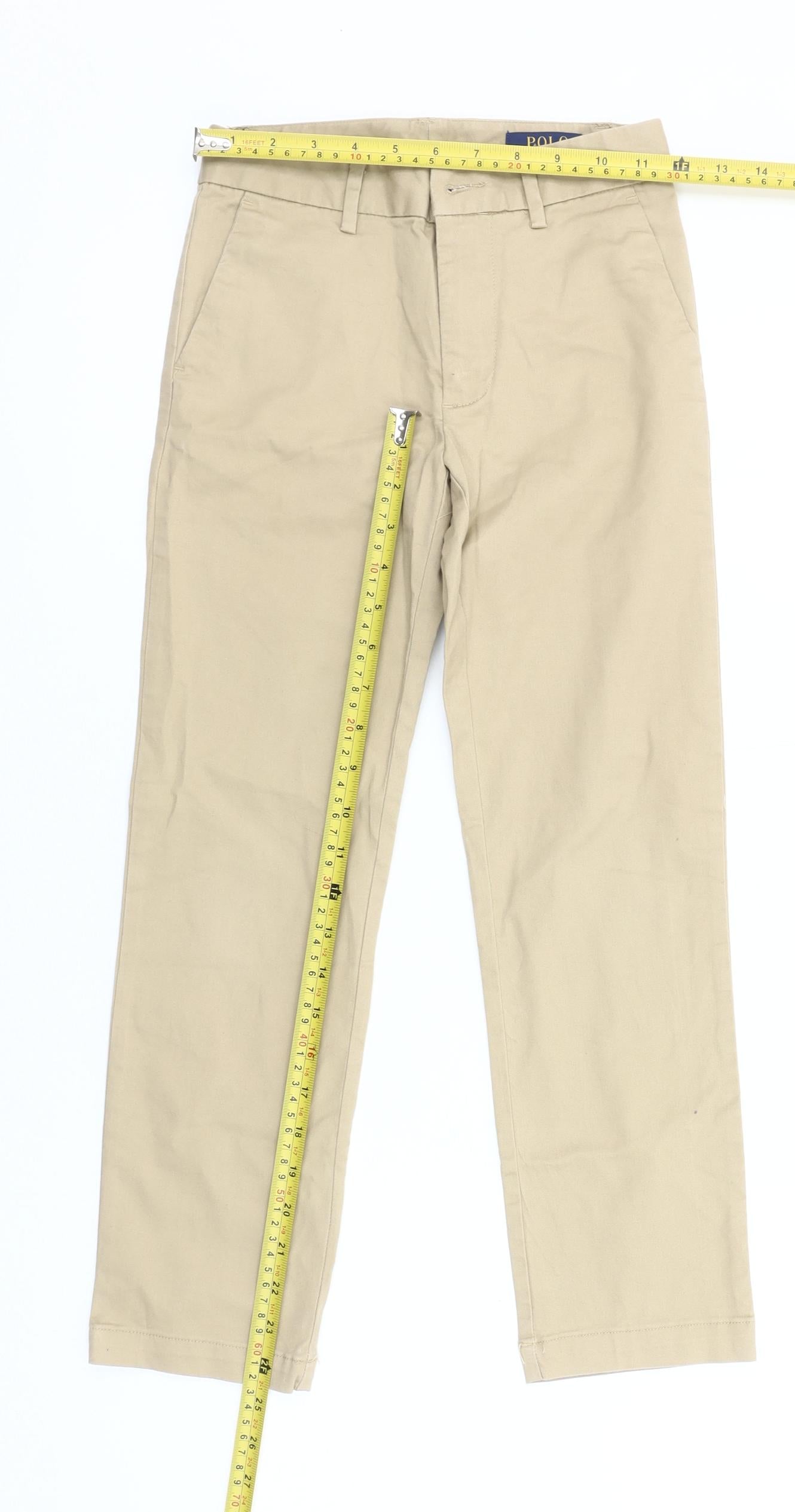 Ralph Lauren Boys Beige Chino Trousers 8 Years Cotton Twill Pants