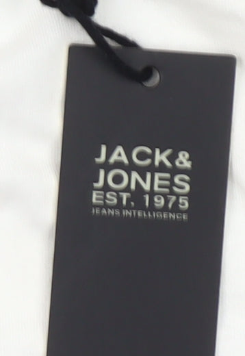Jack & Jones Men's White South Beach Graphic T-Shirt Size L