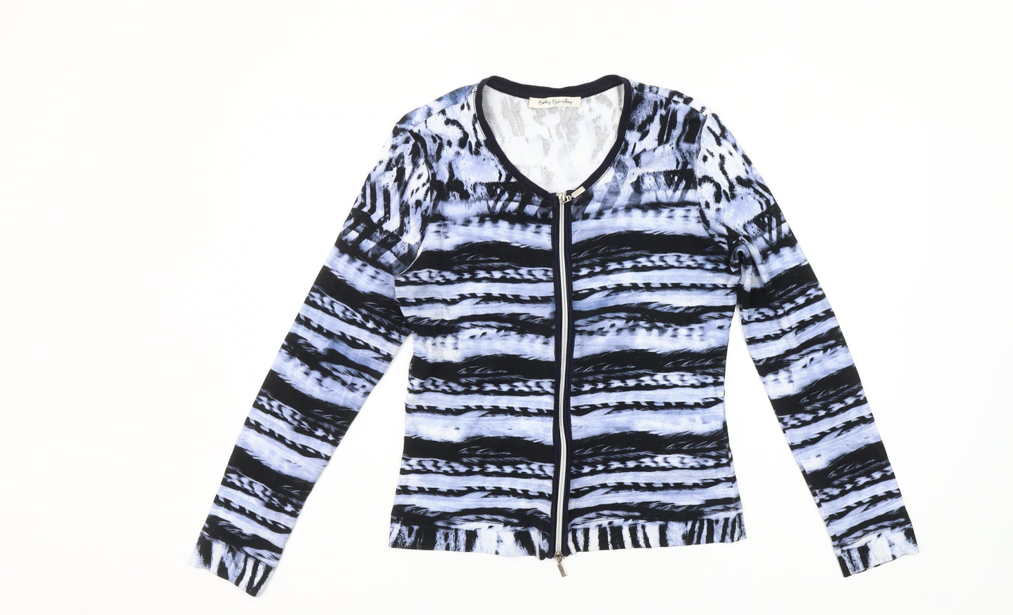 Betty Barclay Womens Multicoloured Zip Jersey Top Size 8