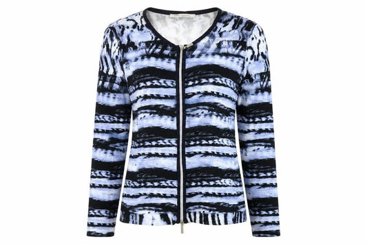 Betty Barclay Womens Multicoloured Zip Jersey Top Size 8