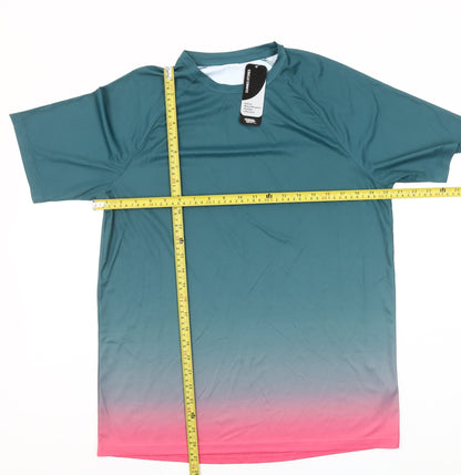 Dunnes Stores Men Blue Ombre Short Sleeve Crew Neck Sports Top Medium