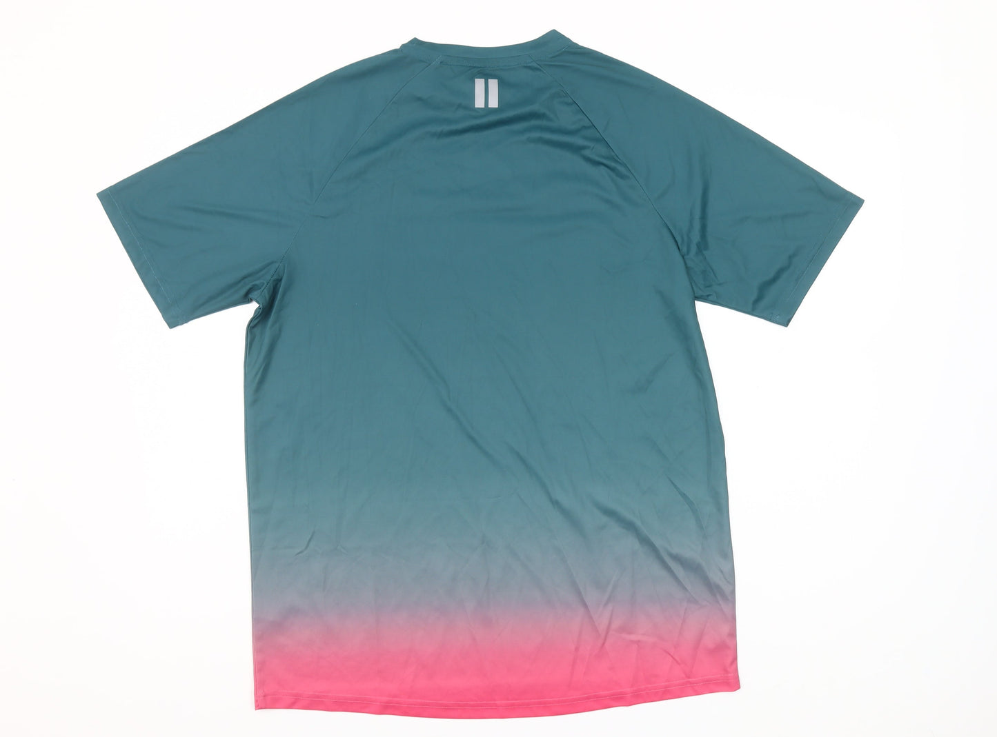 Dunnes Stores Men Blue Ombre Short Sleeve Crew Neck Sports Top Medium