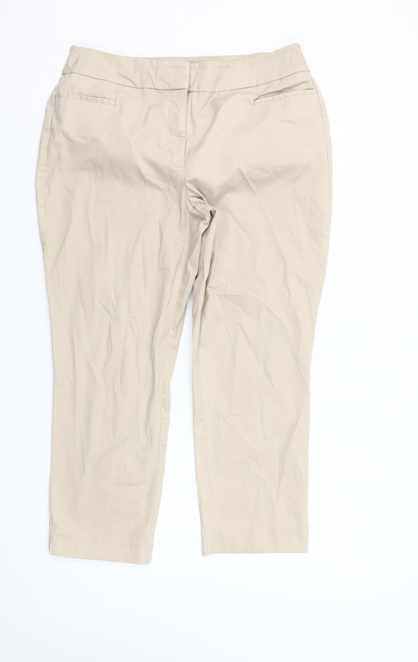 Ann Taylor Women’s Beige Chino Slim Fit Stretch Trousers Size 8