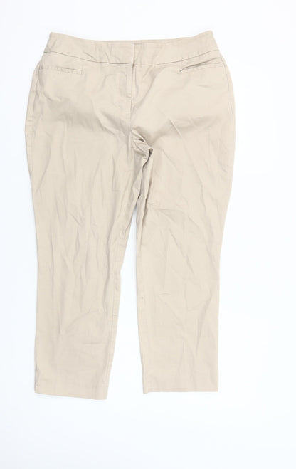 Ann Taylor Women’s Beige Chino Slim Fit Stretch Trousers Size 8