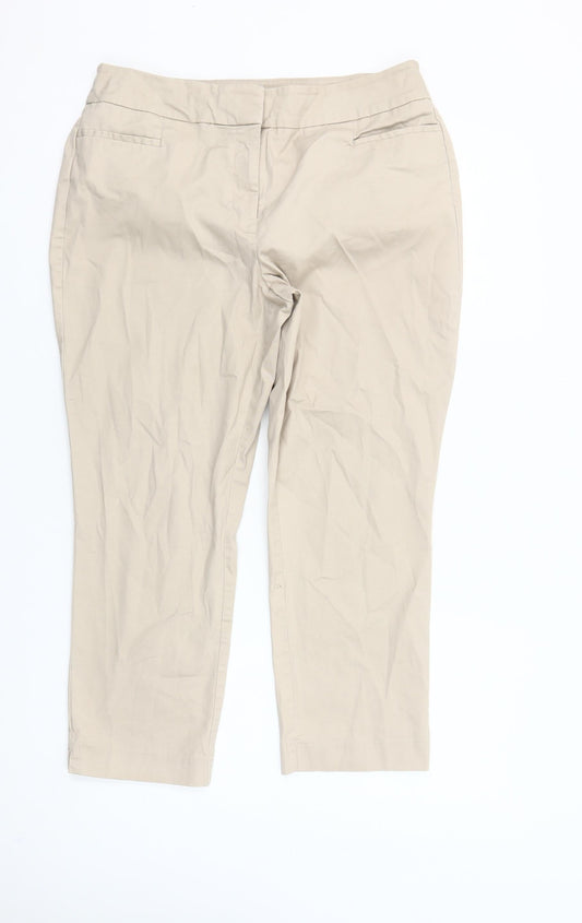 Ann Taylor Women’s Beige Chino Slim Fit Stretch Trousers Size 8