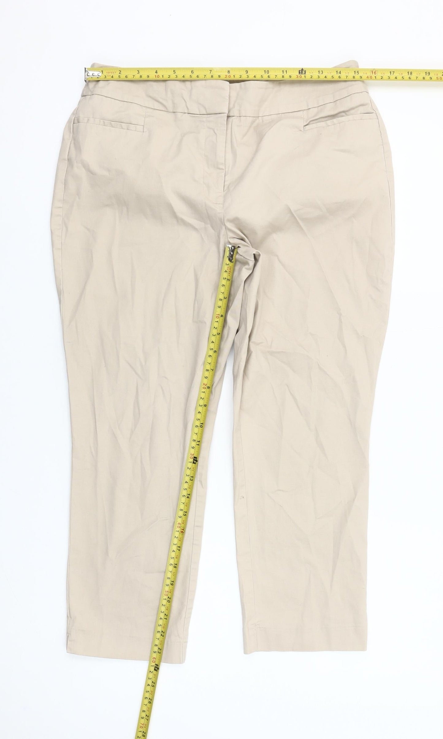 Ann Taylor Women’s Beige Chino Slim Fit Stretch Trousers Size 8