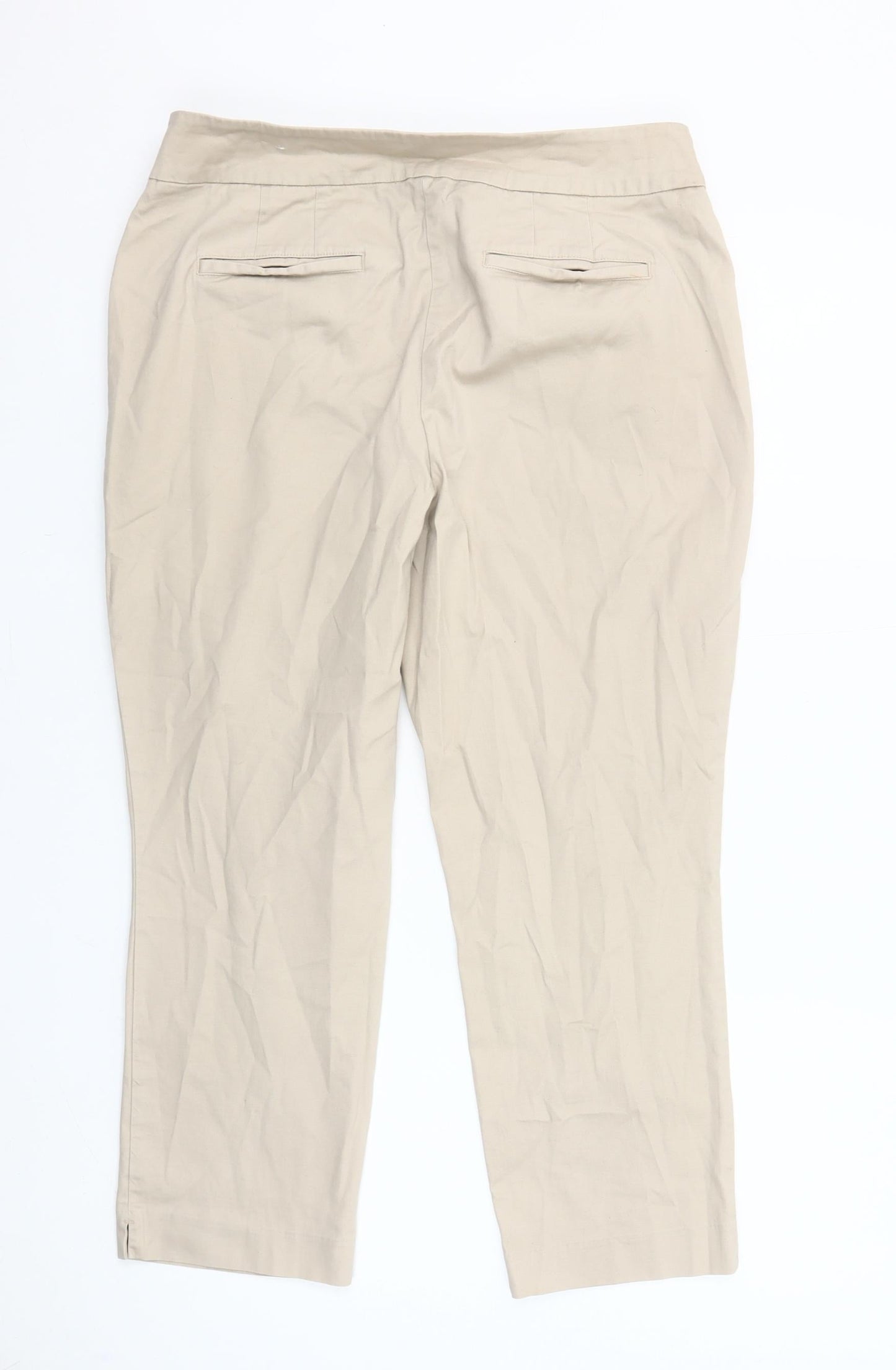 Ann Taylor Women’s Beige Chino Slim Fit Stretch Trousers Size 8