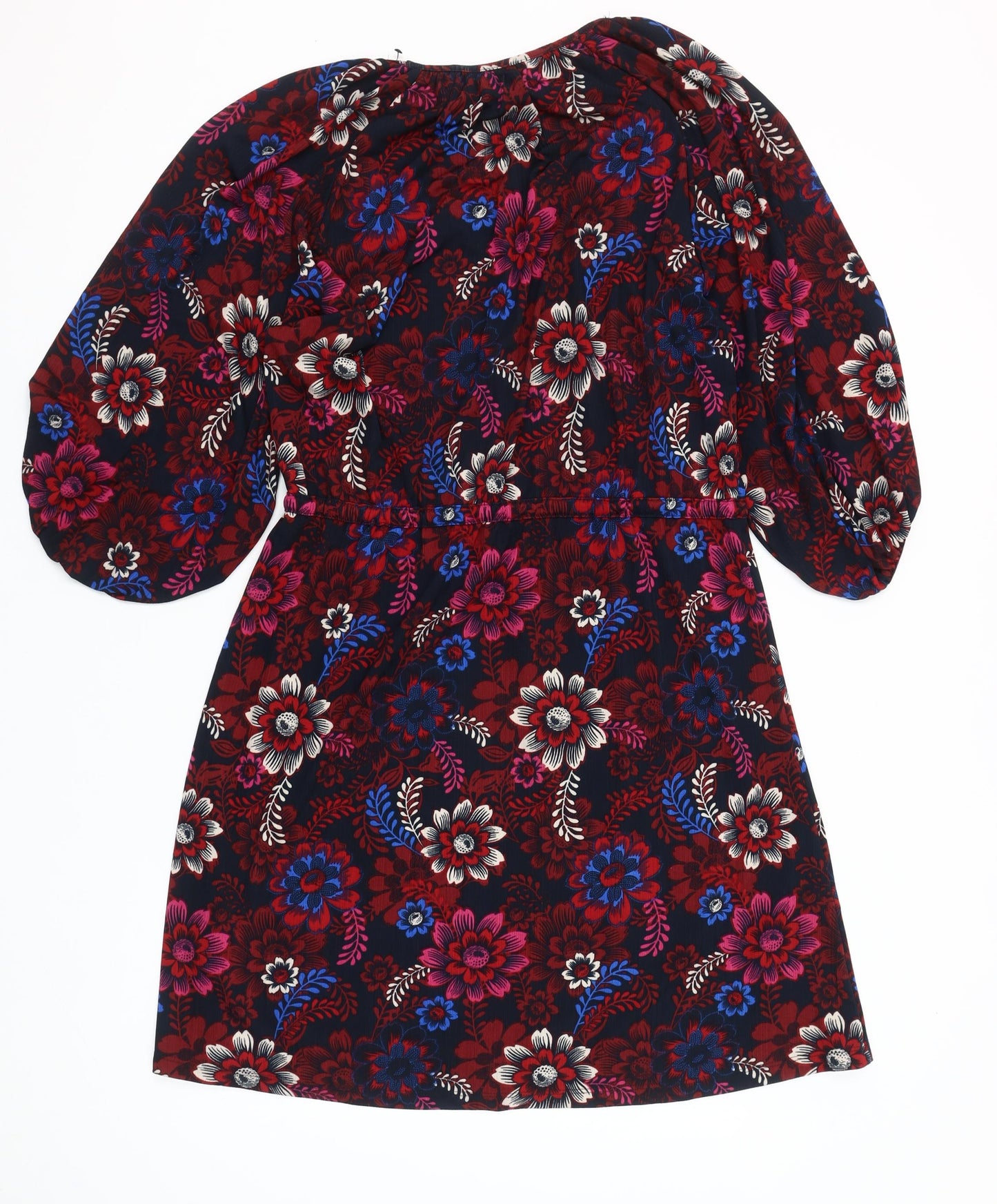 Next Women's Multicoloured Floral A-Line Dress Size 8