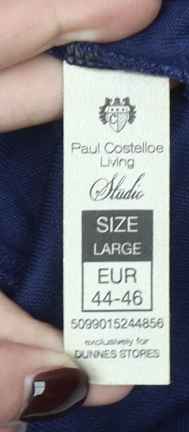 Paul Costelloe Living Studio Women's Blue Viscose Tunic Blouse Size 16