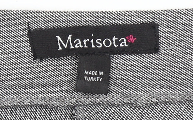 Marisota Women Grey Twill Trousers Size 18 Elastic Waist Straight Leg
