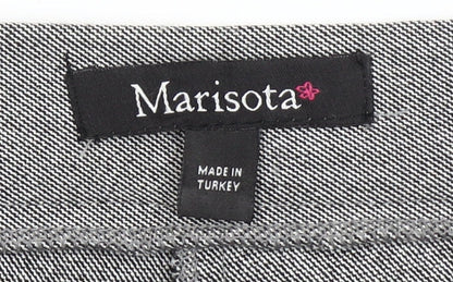 Marisota Women Grey Twill Trousers Size 18 Elastic Waist Straight Leg