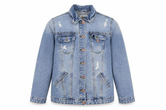 Denim Co. Womens Blue Size 10 Denim Button Casual Jacket